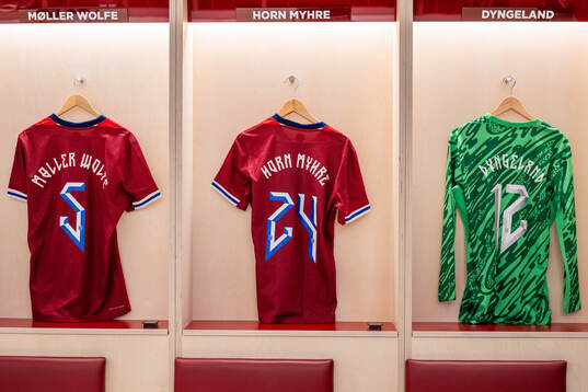 The kits of David Møller Wolfe, Felix Horn Myhre and