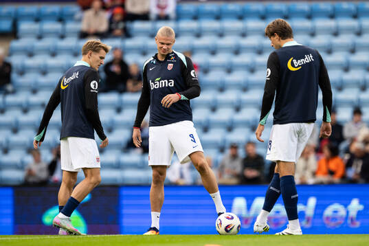 Martin Ødegaard and Erling Braut Haaland of Norway