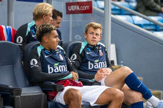 Antonio Nusa and Aune Heggebø of Norway