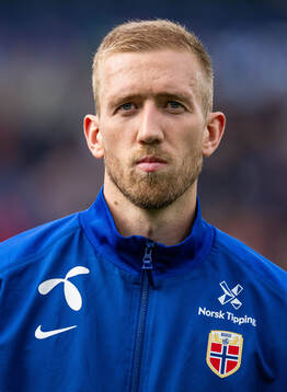 Goalkeeper Egil Selvik of Norway line up