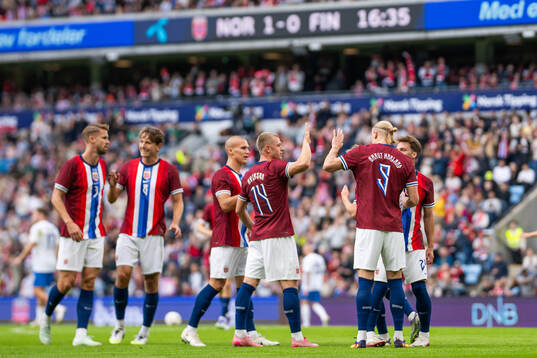 Erling Braut Haaland of Norway celebrates with Julian