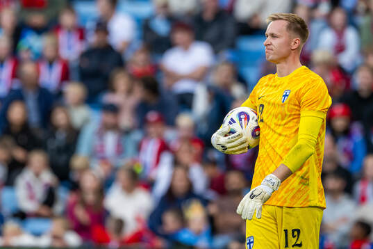 Goalkeeper Viljami Sinisalo of Finland
