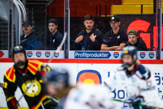 Spelare från ZSC Lions Zurich ser på