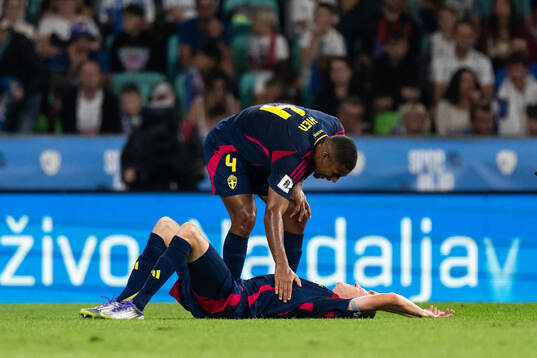 Alexander Bernhardsson of Sweden in pain