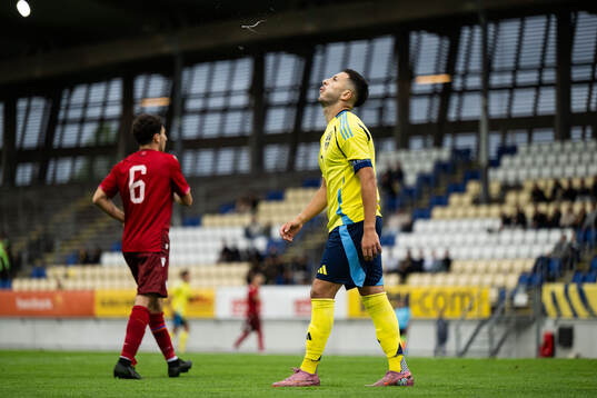 Roony Bardghji of Sweden looks dejected