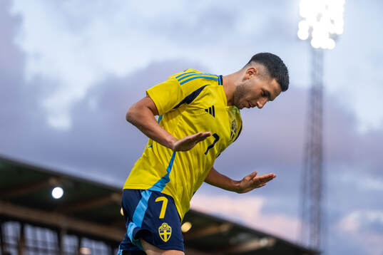 Roony Bardghji of Sweden celebrates