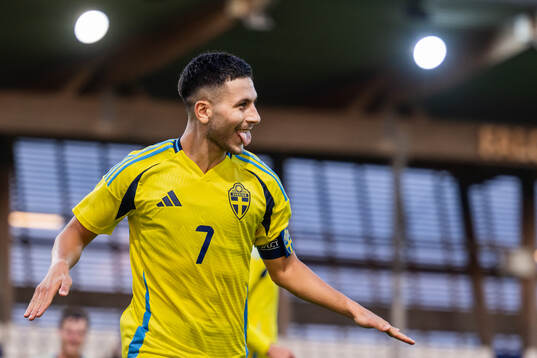 Roony Bardghji of Sweden celebrates