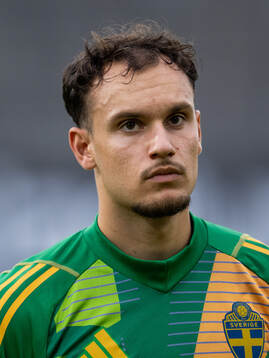 Goalkeeper Elis Bishesari of Sweden