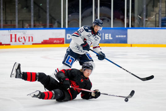 Linköpings Adam Hofbauer och Malmö Redhawks Robin Salo