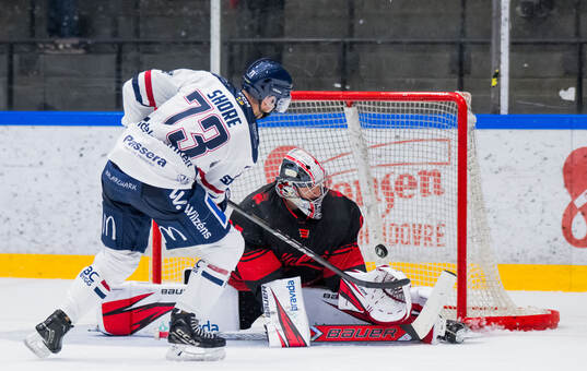 Linköpings Nicholas Shore och Malmö Redhawks målvakt
