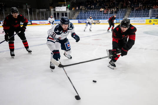Linköpings Christoffer Ehn och Malmö Redhawks Linus Öberg