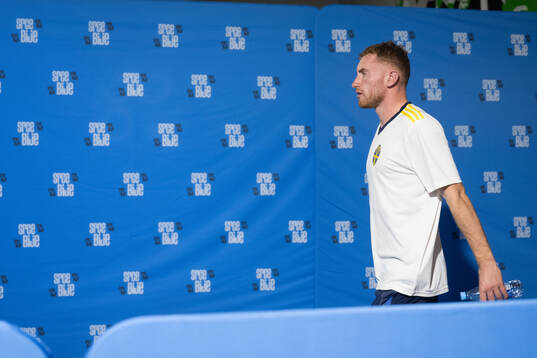 Dejan Kulusevski of Sweden in mixed zone