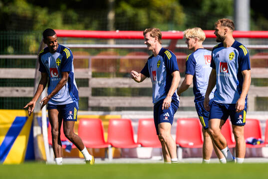 Alexander Isak, Emil Krafth, Lucas Bergvall and Jesper