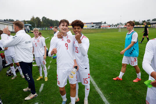 Jacob Ambaek and William Nørløv of Denmark celebrates