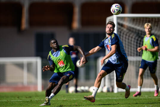 Ken Sema and Axel Norén of the Swedish men's football