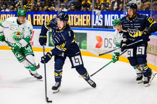 HV71s Martin Johnsen och Rögles Calle Själin