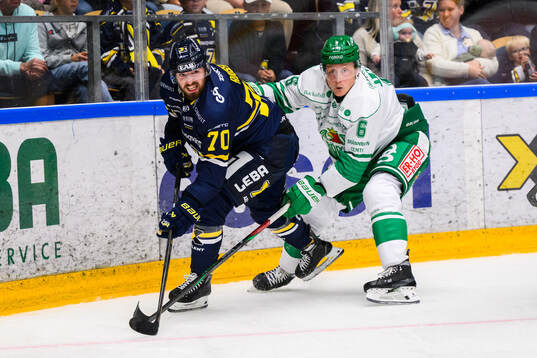 HV71s Lukas Rousek och Rögles Paul LaDue