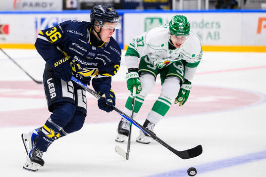HV71s Martin Johnsen och Rögles Albin Sundsvik
