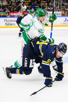 Rögles Felix Nilsson och HV71s Axel Rindell
