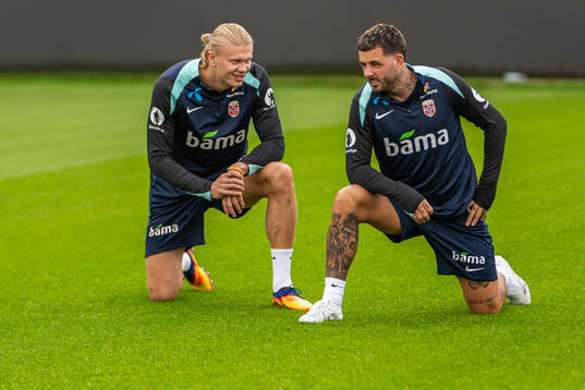 Erling Braut Haaland and Aron Bizet Dønnum of the