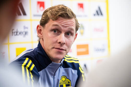 Emil Krafth of the Swedish national football team at a