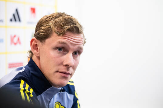 Emil Krafth of the Swedish national football team at a
