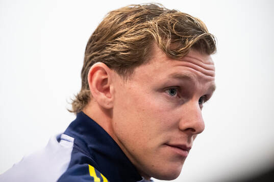 Emil Krafth of the Swedish national football team at a