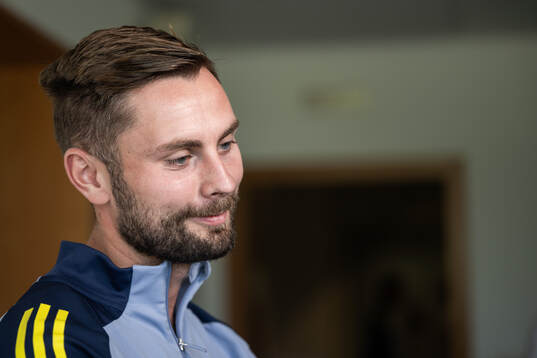 Axel Norén of the Swedish national football team at a