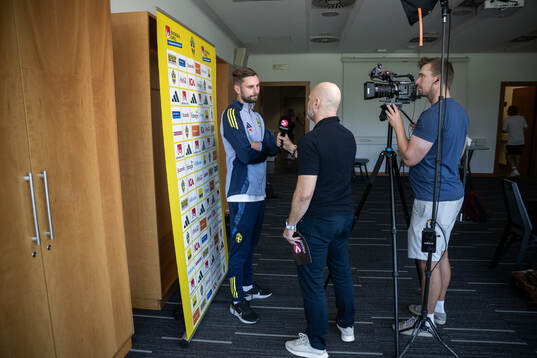 Axel Norén of the Swedish national football team at a