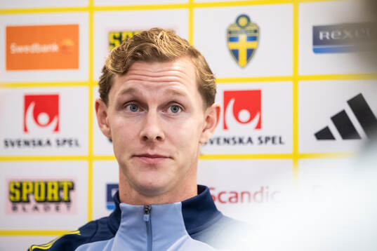 Emil Krafth of the Swedish national football team at a