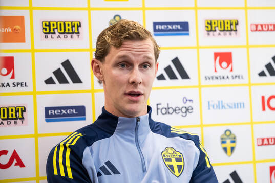 Emil Krafth of the Swedish national football team at a