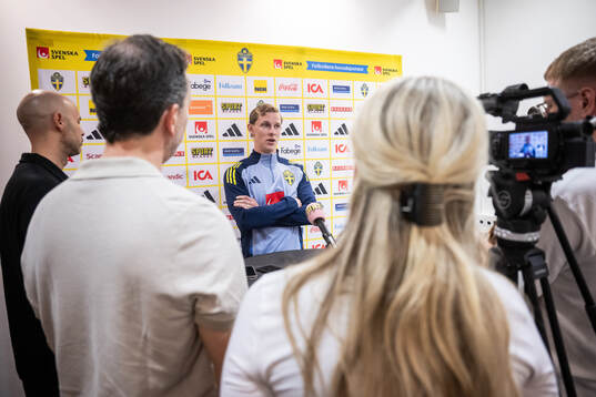 Emil Krafth of the Swedish national football team at a