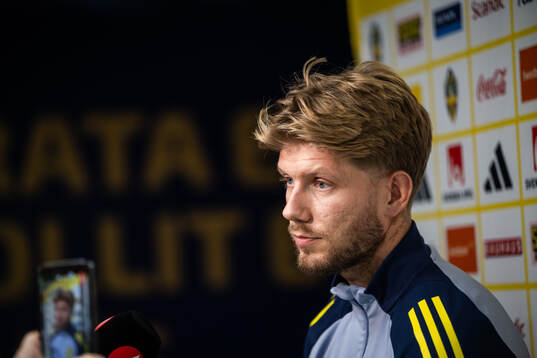 Anton Salétros of the Swedish national football team at a