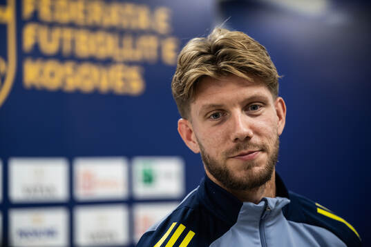 Anton Salétros of the Swedish national football team at a