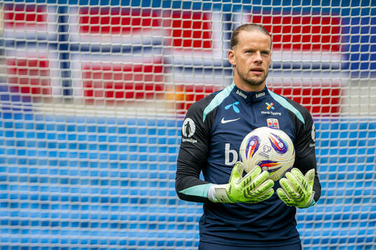 Goalkeeper Ørjan Håskjold Nyland of the Norwegian