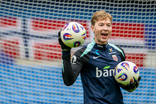 Goalkeeper Mathias Dyngeland of the Norwegian national