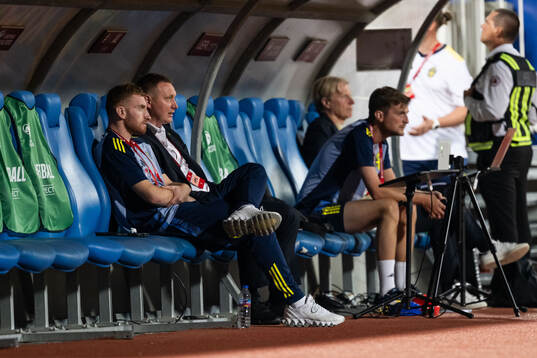 Dejan Kulusevski of Sweden and Kim Källström, head of