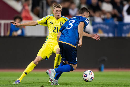 Alexander Bernhardsson of Sweden and Fidan Aliti of Kosovo