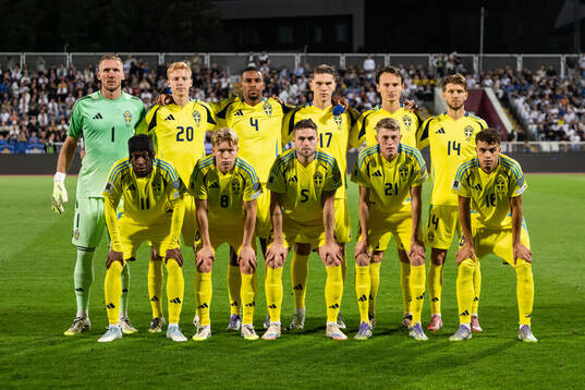 goalkeeper Robin Olsen, Hugo Larsson, Isak Hien, Viktor
