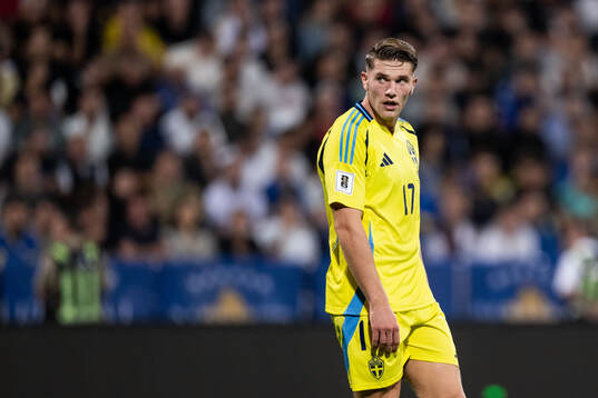Viktor Gyökeres of Sweden looks dejected