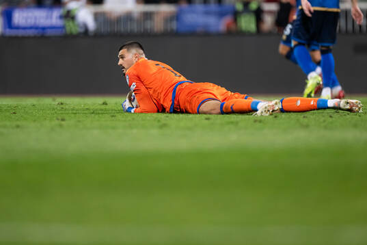Goalkeeper Arijanet Muric of Kosovo