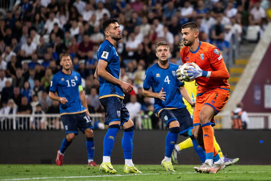 Goalkeeper Arijanet Muric of Kosovo