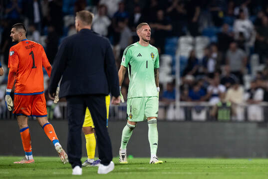 Goalkeeper Robin Olsen of Sweden looks dejected