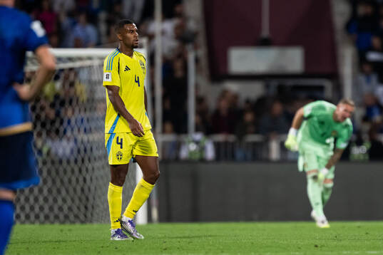 Isak Hien of Sweden looks dejected