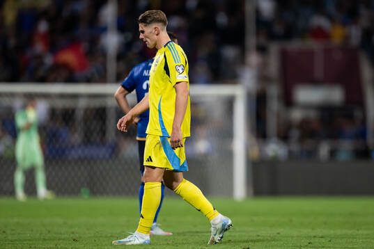 Viktor Gyökeres of Sweden looks dejected