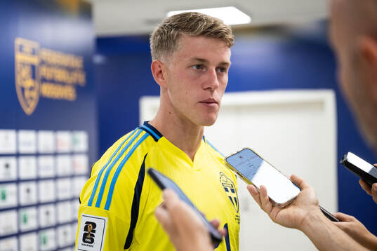 Alexander Bernhardsson of Sweden in mixed zone
