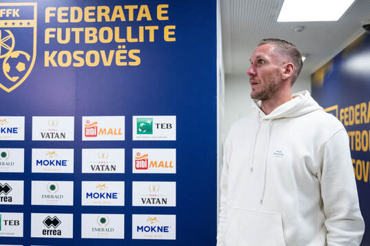 Goalkeeper Robin Olsen of Sweden in mixed zone