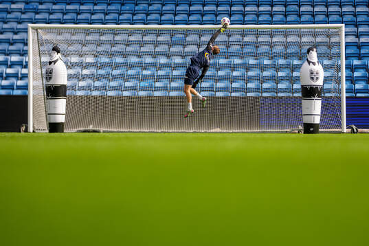 Goalkeeper Mathias Dyngeland of the Norwegian national