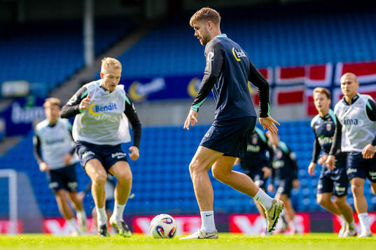 Kristoffer Ajer of the Norwegian national football team