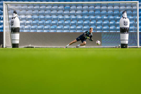 Goalkeeper Mathias Dyngeland of the Norwegian national